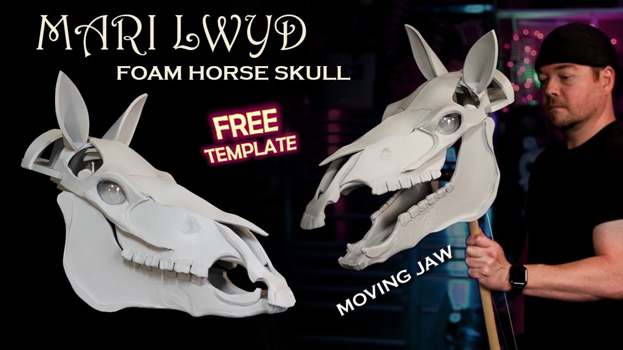 How To Make A Mari Lwyd Horse Skull Out Of EVA Foam - Free Template - Welsh Christmas Tradition