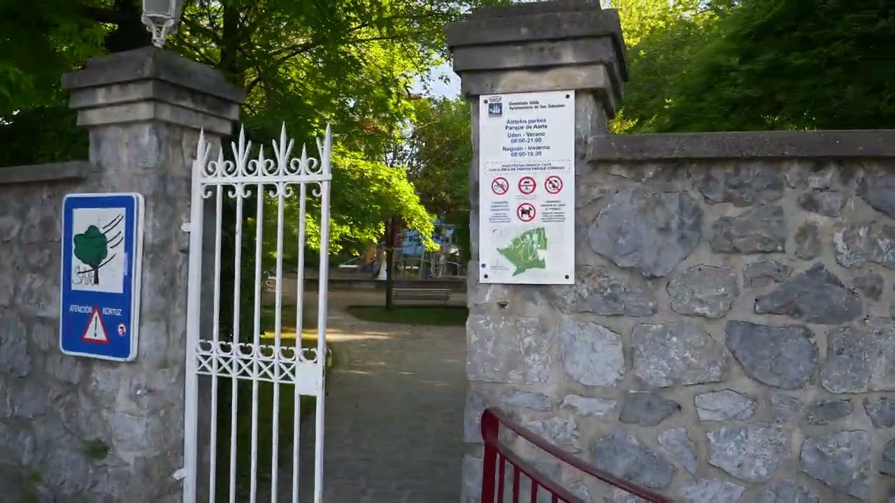 Сан-Себастьян [4k видео] парк Айете - Амара. 🎧 Пешеходная экскурсия по Стране Басков ASMR.