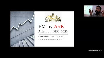 TSA | ACCA | FM/F9 1ST CLASS DECEMBER ATTEMPT TOPIC: INTRODUCTION | SIR AHMED RAZA KHAN