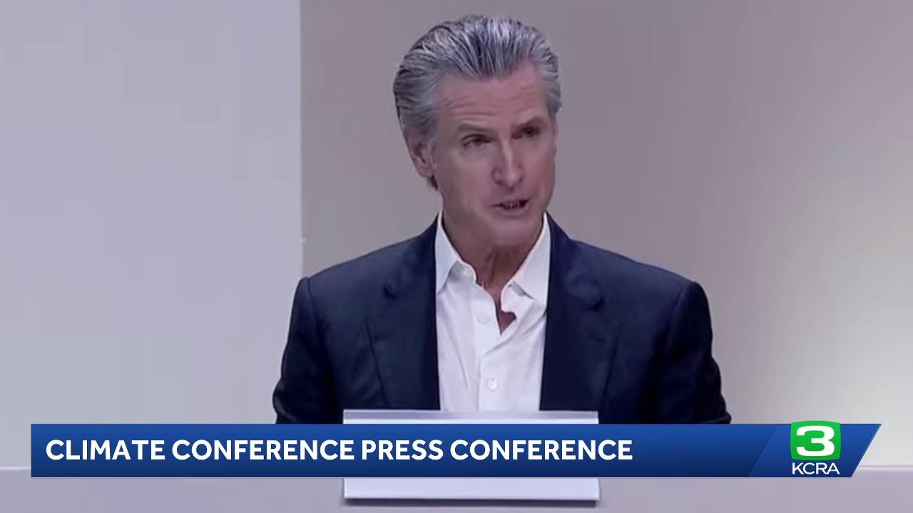 LIVE | Gov. Newsom is speaking at a press conference from a climate conference in Brazil