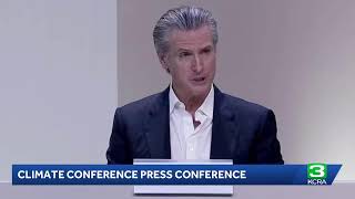 LIVE | Gov. Newsom is speaking at a press conference from a climate conference in Brazil