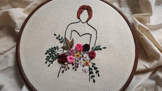 Girl And Flowers Embroidery Video Embroidery For Beginners How To Embroider - Lets Explore