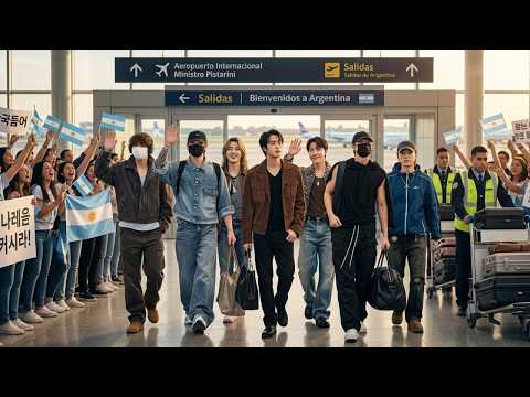 Just in! 1,200 fans in Buenos Aires welcomed Jungkook and BTS at the airport.