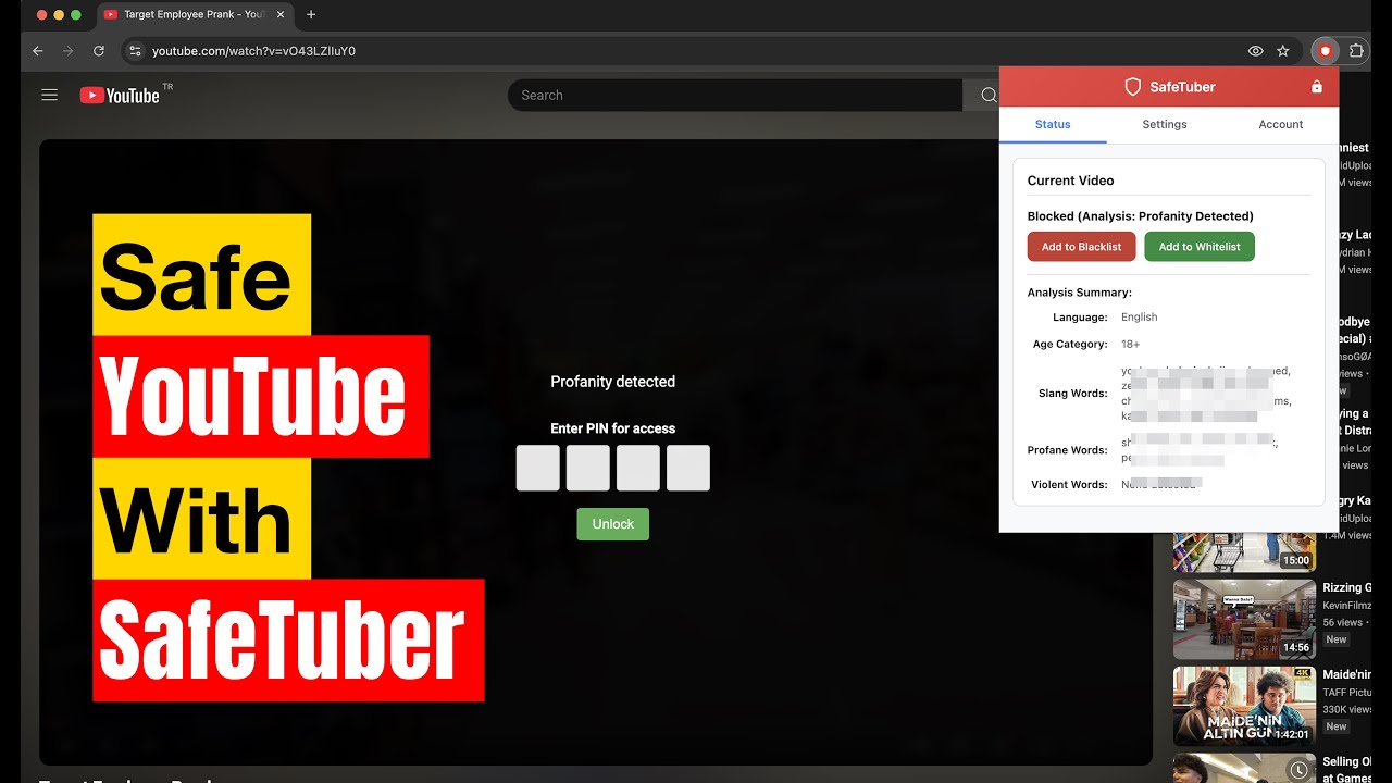 SafeTuber: The Best YouTube Content Filter for Families & Kids | Chrome Extension Demo