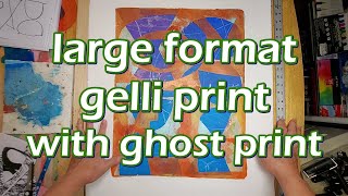Información large format gelli print with ghost print: x shapes, ovals Actualización
