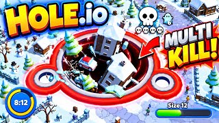 🔥 HOLE.IO – MULTI KILL! EAT EVERYTHING IN THE SNOWY CITY! screenshot 4