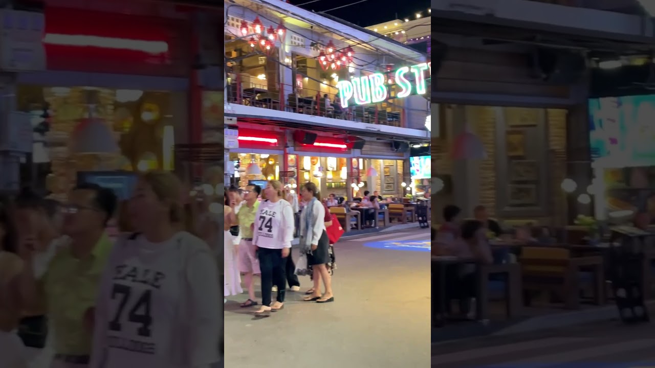 Cambodia pub street at night