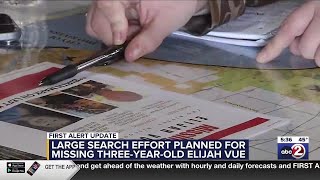 Large-scale volunteer search for Elijah Vue Monday