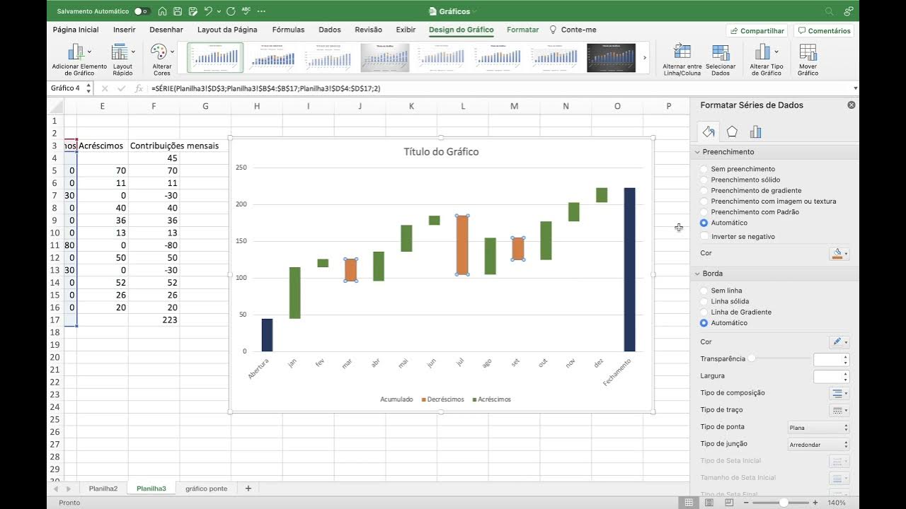 Como Elaborar um Gráfico Cascata (Bridge) Excel 2013 e Anteriores