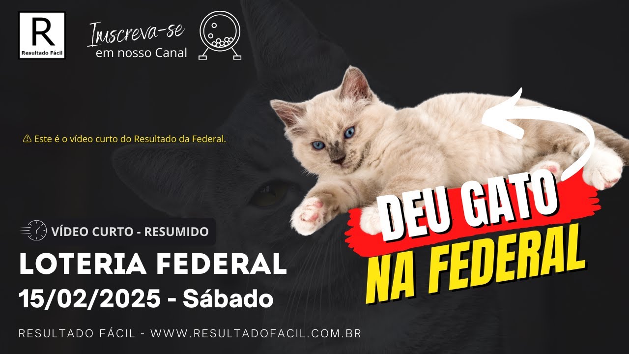 Resultado Jogo do Bicho da FEDERAL do dia 15/02/2025 (Sábado) - YouTube