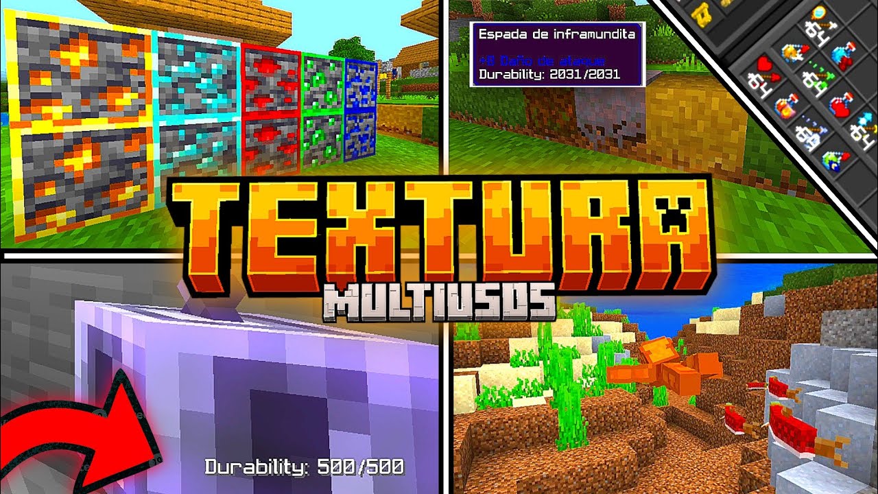 LA MEJOR TEXTURA MULTIUSOS +FPS PARA MINECRAFT BEDROCK v26/ÚTIL - YouTube