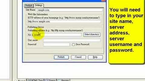 Kompozer Tutorial: How to Publish A Site with Kompozer