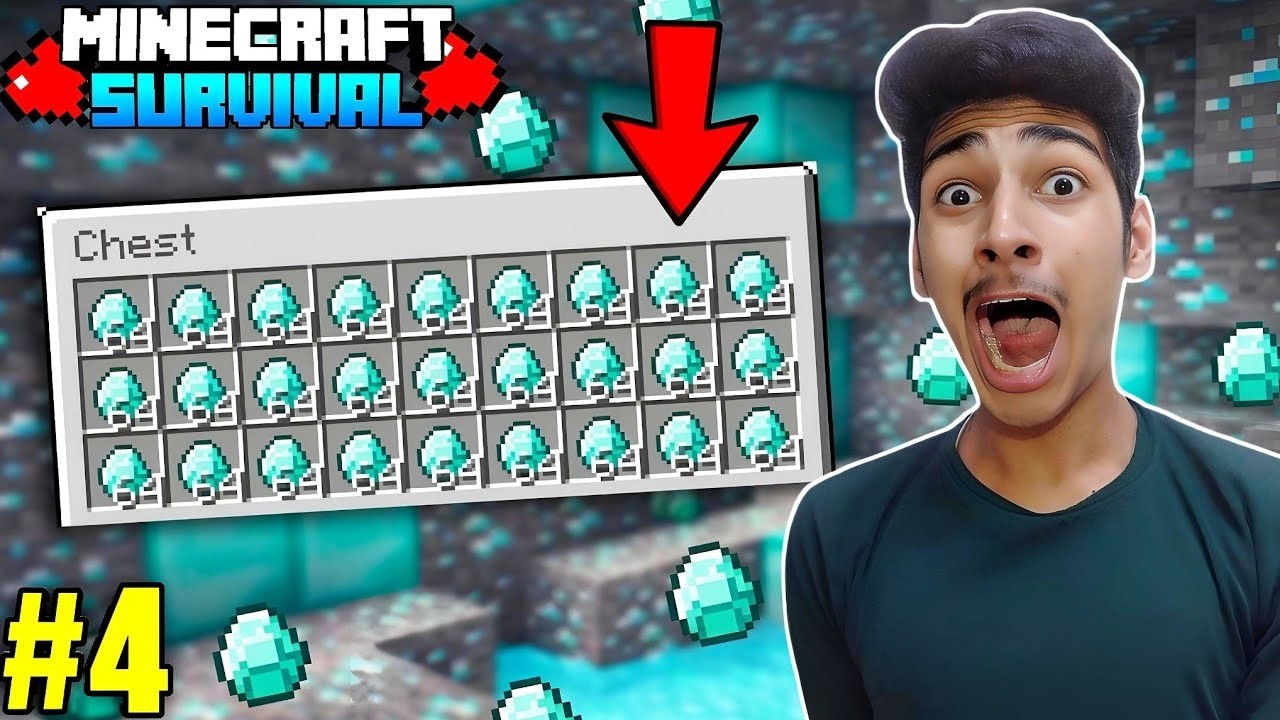 I FOUND TOO MANY DIAMONDS | MINECRAFT PART 4 - YouTube