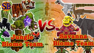 Jungle Biome Team vs Savanna Biome Team | Minecraft Mob Battle