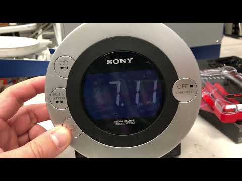 How To Set Time And Alarm For Sony ICF CD3ip Radio CD IPod IPhone Dual Alarm Clock 