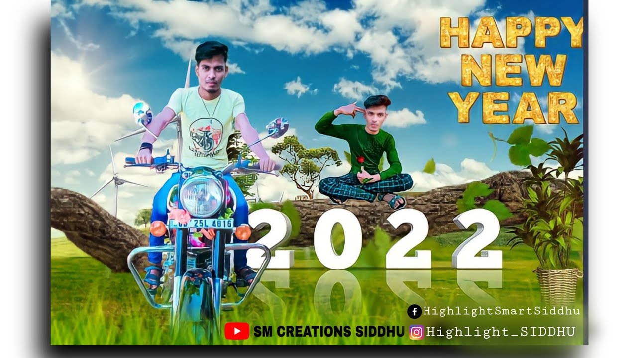 Happy New Year 2022 || 3D Nature Motion Poster Design || Sm_Creations_Siddhu ||🥰😊😍😍