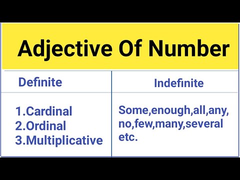 Adjective of Number / Numeral Adjective / Adjective of Number in English Grammar