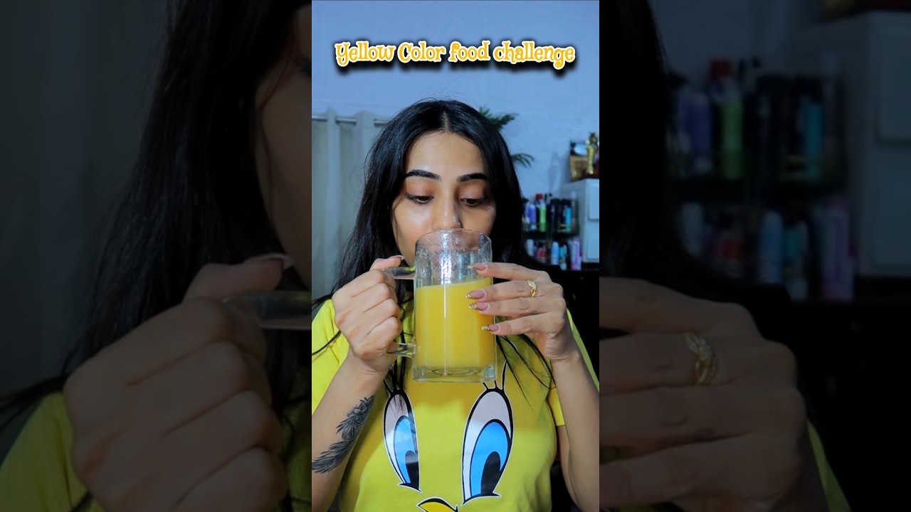 yellow color food challenge💖🧿 #trending #youtube #trend #youtubeshorts #food #vlogs