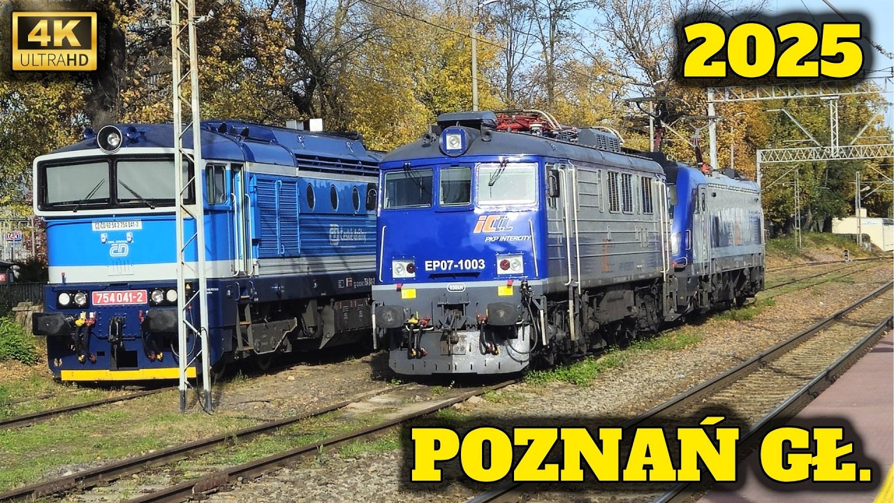 Pociągi na stacji Poznań Główny - Październik 2025 | 4K60