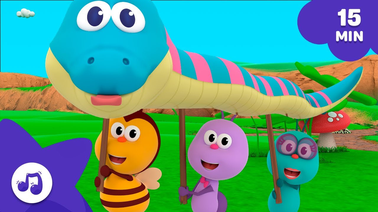 I'm a Snake 🐍 And More Happy Songs 💚 (15 min)🌈 FOR KIDS | Boogie Bugs