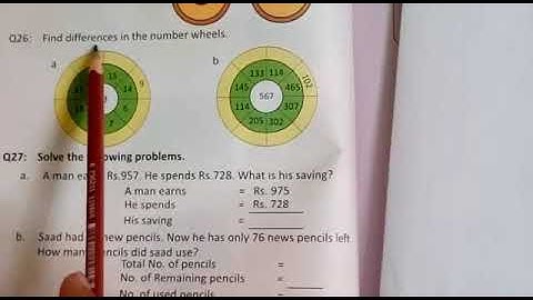 PVI MATHS LESSON # 40 (PART 2) EX 3.2 (Q 26 & 27)DATED: 30/06/2020 TOPIC: SUBTRACTION WHEEL & WORD