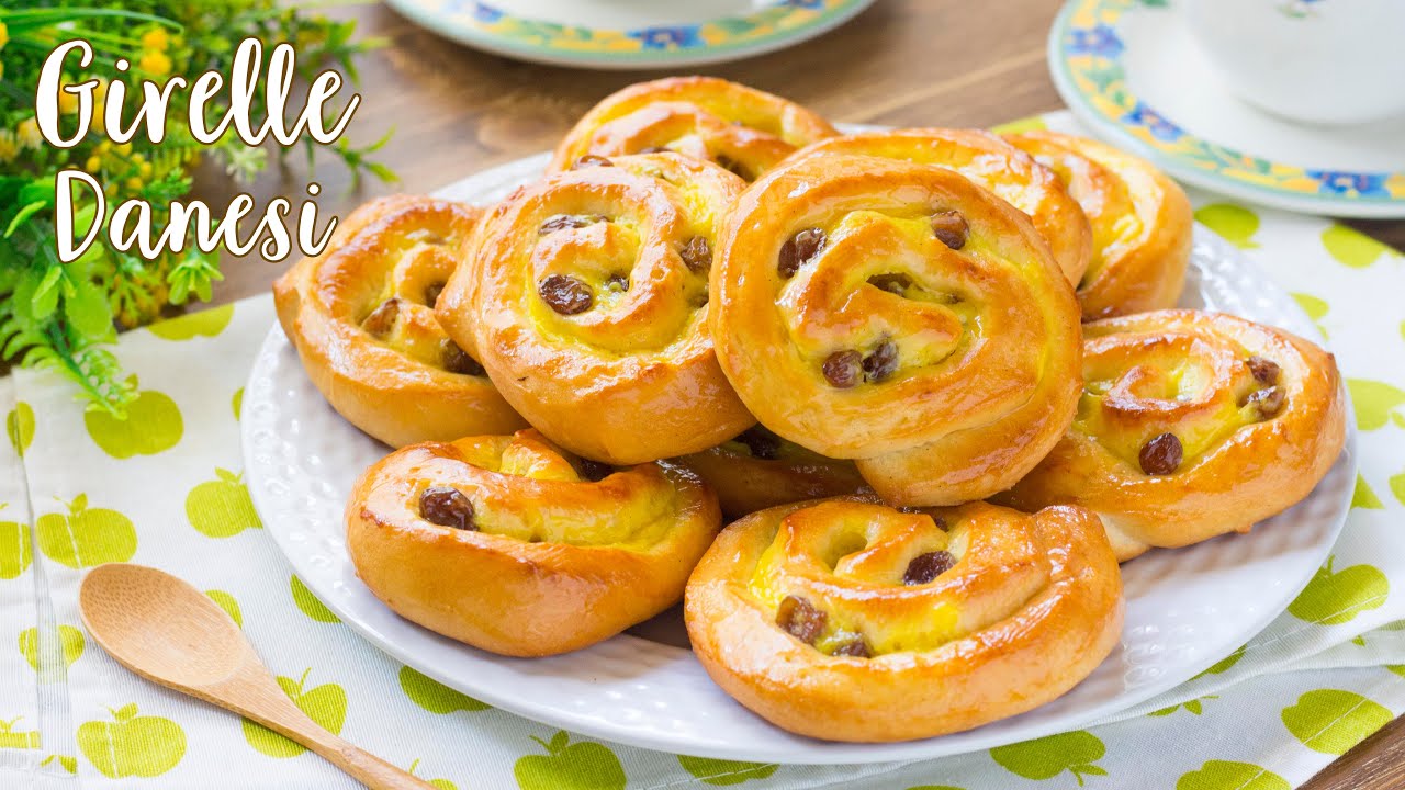 Girelle Danesi alla Crema - Ricetta Brioche Soffici con Crema e Uvetta - 55Winston55