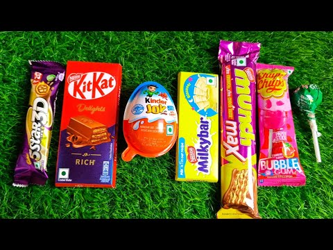 Satisfying with unpacking lolipop milkybar kit-kat joykinder munch tools king egg