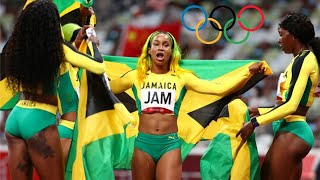 Jamaica 400x100m Relay Gold Medal Race, Post Race Interview   | Tokyo 2020 Olympics Finals
