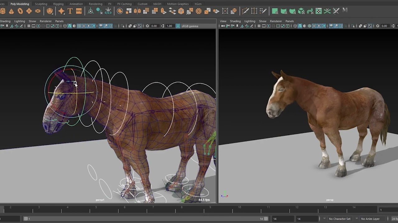 LowPoly Horse Rig (Maya)