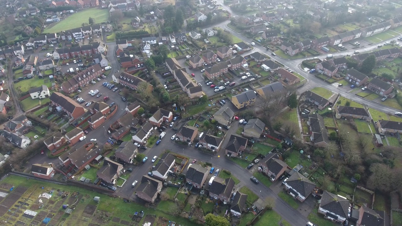 Drone Film of Halstead Mitchell Ave, Ramsey Rd, Parker Way, Tidings