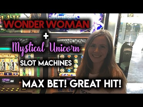 Mystical Unicorn BIG HIT! Trying out NEW Wonder Woman Slot Machine! - 동영상