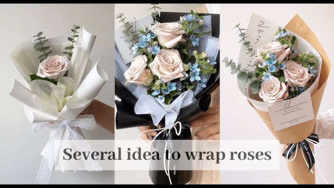 Reply to @mercyscrafts How to fold the wrapping paper for a bouquet. #