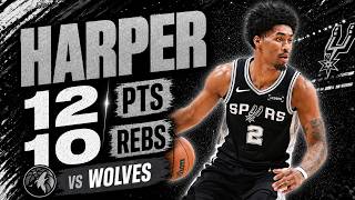 Dylan Harper 12 pts 10 rebs vs Wolves 2026 PO G5