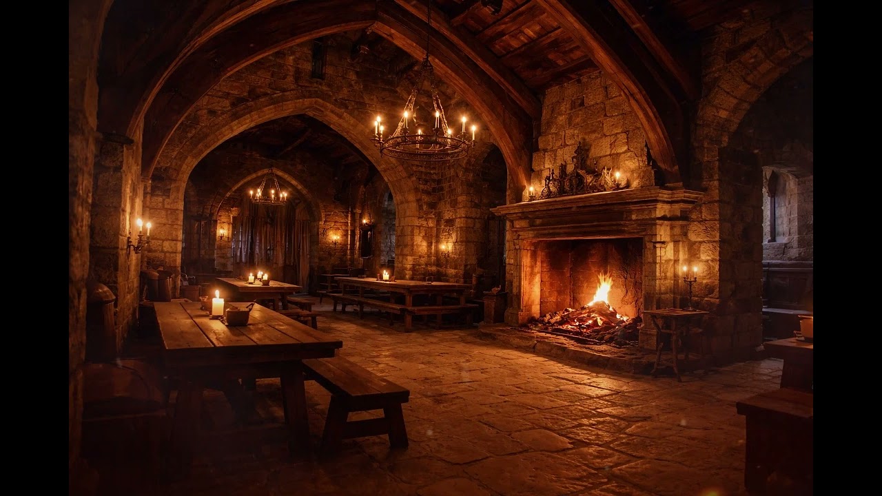 Embers in the Old Hall | Calm Medieval Hearth Music