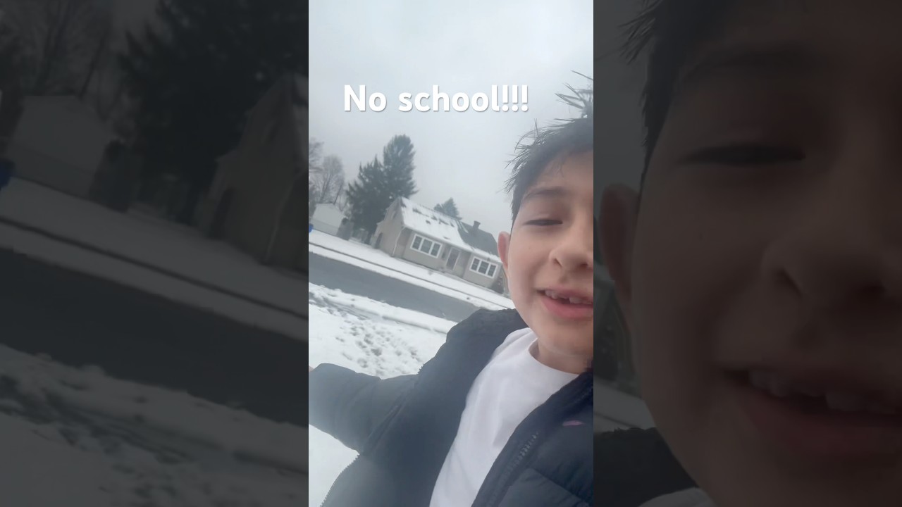 It snowed and no school !!!! - YouTube