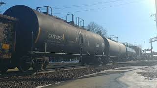 Northbound CSX mixed manifest doing about 65 mph crossing Route 25