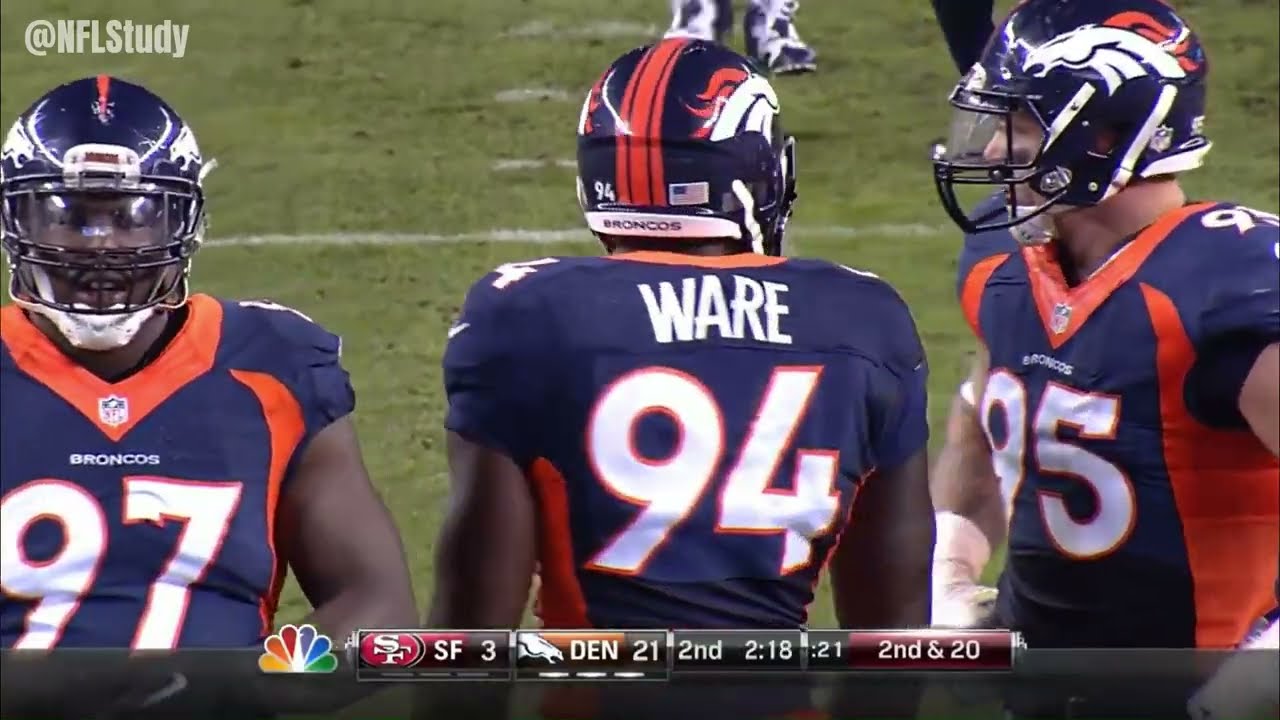DeMarcus Ware "Fake Spin" Sack of Kaepernick (HD) - Denver Broncos vs 49ers Week 7, 2014 NFL Season