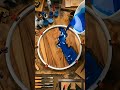 Satisfying Deep Blue Epoxy River Table Build 🌊🪵#epoxyfloor #homerenovation #interiordesign