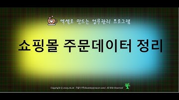 [Excel VBA] 쇼핑몰 주문 데이터 정리