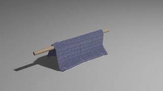A folded cloth in the farbrics Simulater in Blender 3d