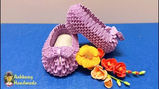 3d origami doll shoes tutorial | paper doll shoes making