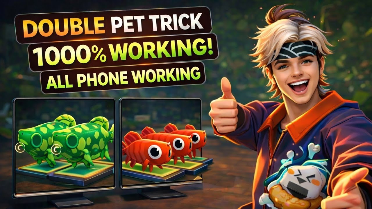 PET DOUBLE TRICK 🤯 100% ALL PHONE WORKING 😘STEAL A PET FAST RUNNING TRICK 🤯FREE FIRE CRAFTLAND MAP