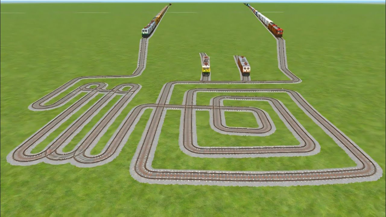 Round track locomotive rail station route change over bridge crossing running status super,