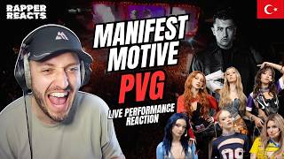 RAPPER REACTS to MANIFEST, MOTIVE & PANGO - PVG (Manifest Live Remix) 🇹🇷 | Turkish Rap Reaction