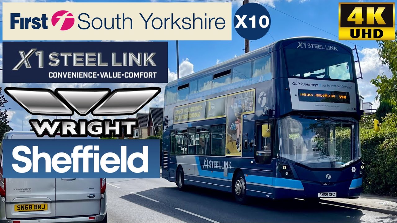 [First South Yorkshire: Steel Link X10 Sheffield to Maltby via Rotherham] Wright Streetdeck SM65GFZ​