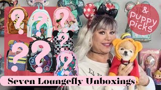 Stitch Stained Glass, Cinderella Lucifer, Minnie Polka Dot Loungefly unboxings & Puppy Picks