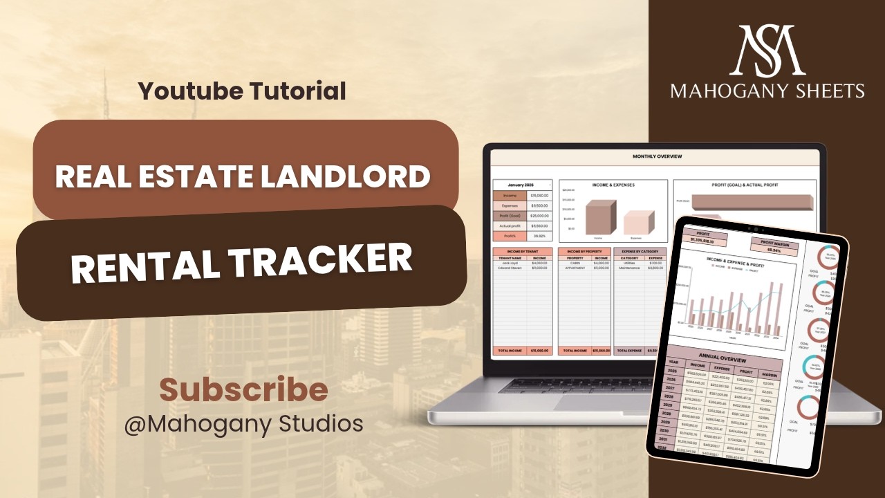 Landlord Rental Property Tracker Tutorial | Excel Google Sheets Rent ...
