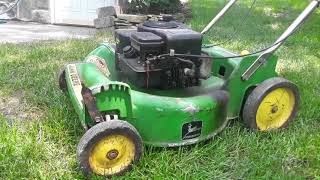 1980s John Deere walk behind mower with electric start