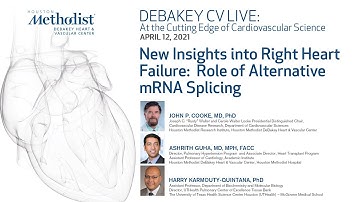 New Insights into Right Heart Failure: Role of Alternative mRNA Splicing (Cooke, MD) April 12, 2021