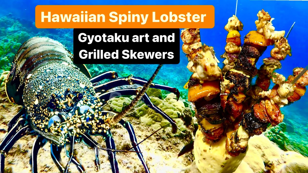 THE LARGEST SPINY LOBSTER WE’VE EVER SEEN | Gyotaku fish-print art and Lobster Skewers